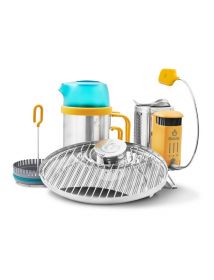 BioLite CampStove 2+ Bundle (mit tragbarem Grill, Kettlepot und Flexlight)