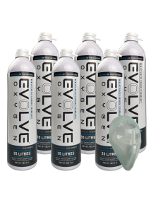 Evolve Oxygen Sauerstoff - 6 Flaschen mit Maske Evolve Oxygen Sauerstoff - 6 Flaschen mit Maske