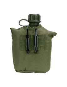 Feldflasche mit grüner Hülle Feldflasche mit grüner Hülle