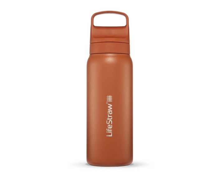 LifeStraw Go 2.0 Stainless Steel Bottle – 1L Orange main product photo