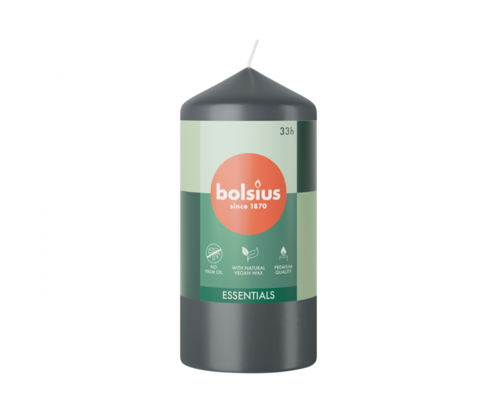 Bolsius Essentials Stumpfe Kerze 120/58 Stürmisches Grau main product photo
