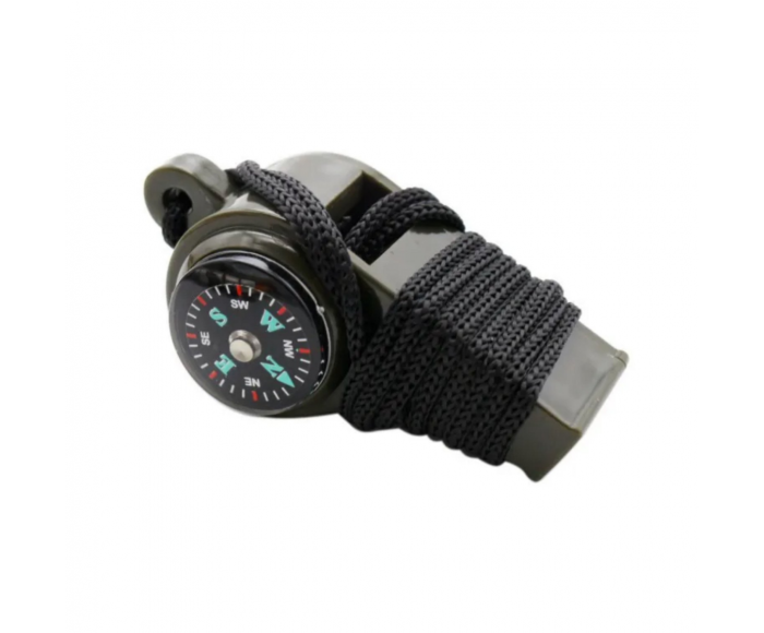 Notfallpfeife mit Kompass und Thermometer