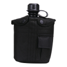 Feldflasche mit schwarzer Hülle